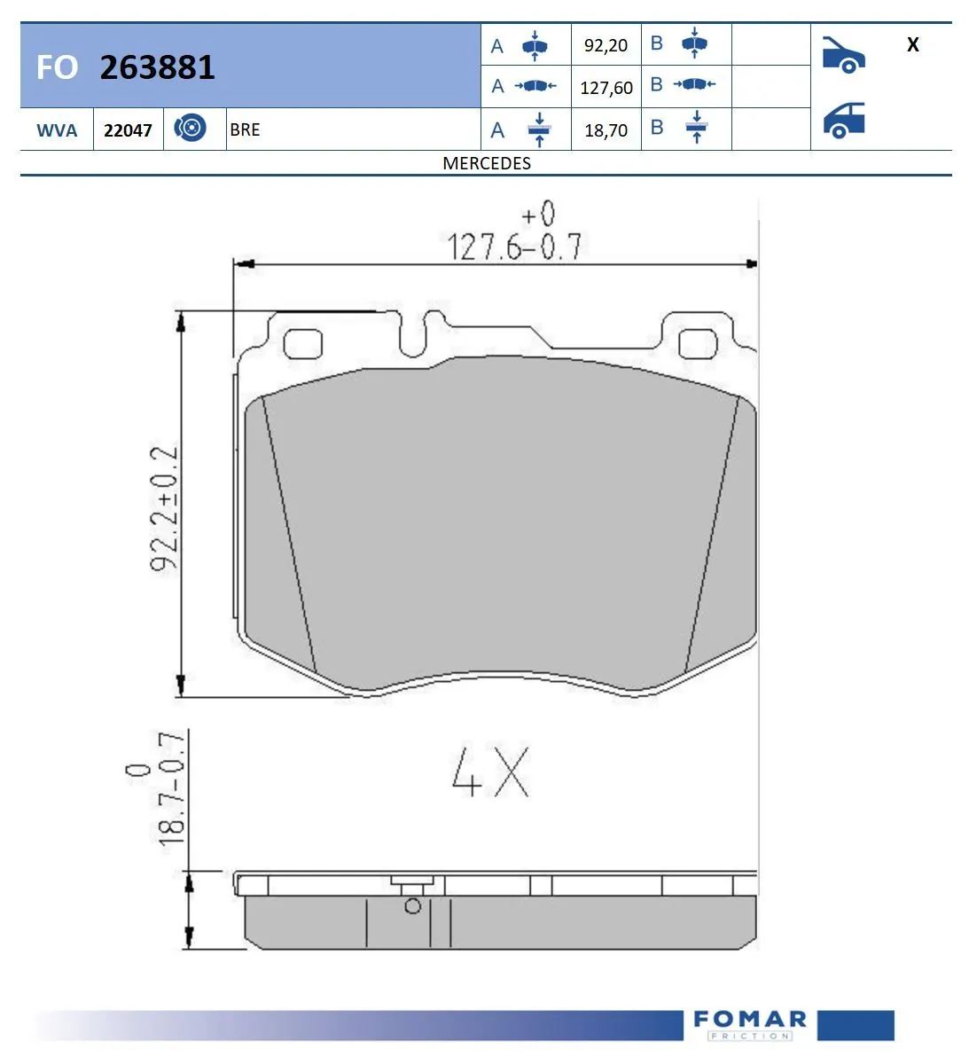 Brake Pad Set, disc brake